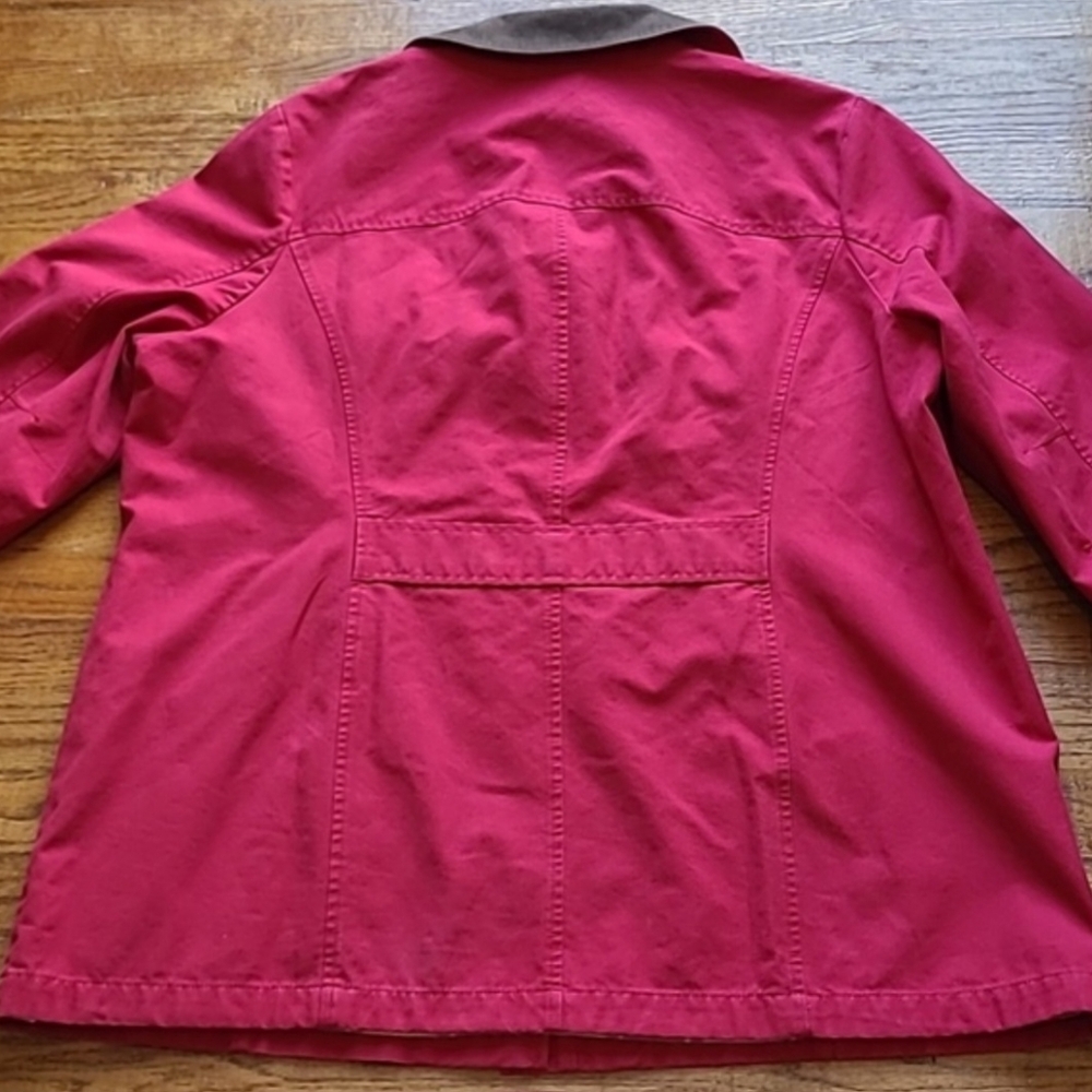 LL Bean Adirondack Chore Barn Utility Jacket Coat Red Brown Wmn 1X - Picture 7 of 16